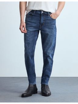Flying Machine - Men Blue Cotton Solid Straight Jeans