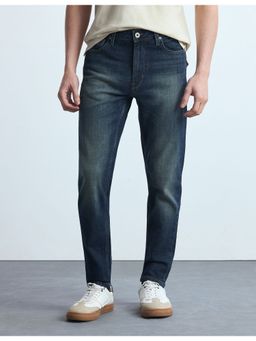 Flying Machine - Men Blue Cotton Solid Straight Jeans