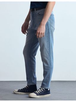 Flying Machine - Men Blue Cotton Solid Straight Jeans