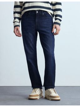 Flying Machine - Men Blue Cotton Solid Straight Jeans