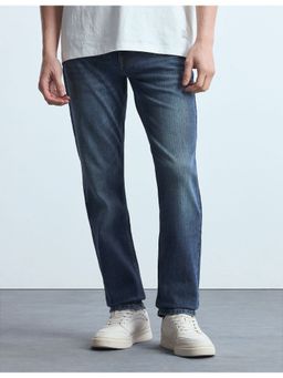 Flying Machine - Men Blue Cotton Solid Slim Jeans