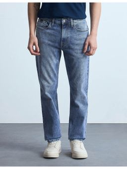 Flying Machine - Men Blue Cotton Solid Slim Jeans
