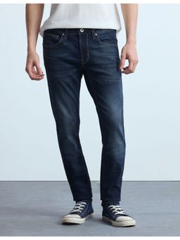Flying Machine - Men Blue Cotton Solid Straight Jeans