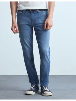 Flying Machine - Men Blue Cotton Solid Slim Jeans