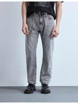 Flying Machine - Men Black Cotton Solid Straight Jeans