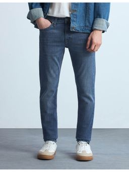 Flying Machine - Men Blue Cotton Solid Straight Jeans