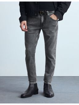 Flying Machine - Men Black Cotton Solid Slim Jeans