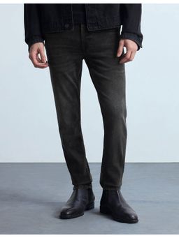 Flying Machine - Men Black Cotton Solid Slim Jeans