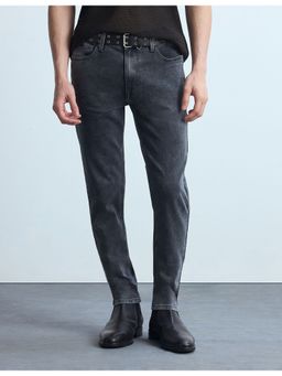 Flying Machine - Men Black Cotton Solid Straight Jeans