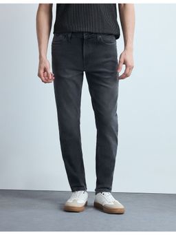 Flying Machine - Men Black Cotton Solid Straight Jeans