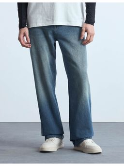 Flying Machine - Men Blue Cotton Solid Straight Jeans