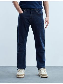 Flying Machine - Men Blue Cotton Solid Straight Jeans