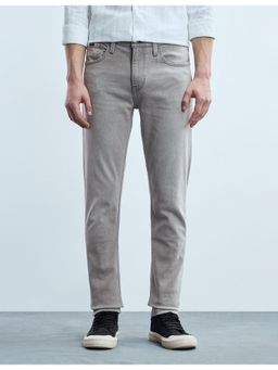 Flying Machine - Men Grey Cotton Solid Slim Jeans