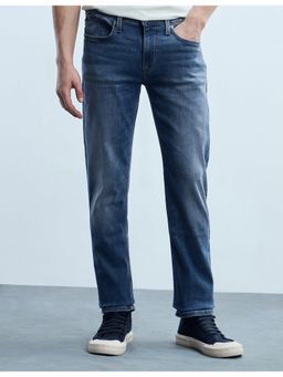 Flying Machine - Men Blue Cotton Solid Slim Jeans