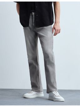 Flying Machine - Men Black Cotton Solid Straight Jeans