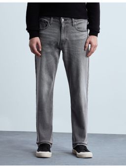 Flying Machine - Men Black Cotton Solid Straight Jeans