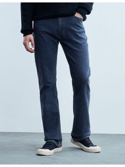 Flying Machine - Men Blue Cotton Solid Boot Cut Jeans