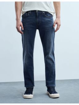 Flying Machine - Men Blue Cotton Solid Slim Jeans