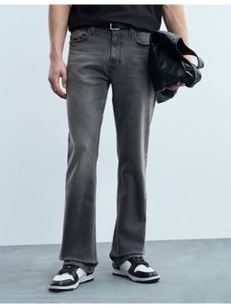 Flying Machine - Men Grey Cotton Solid Boot Cut Jeans