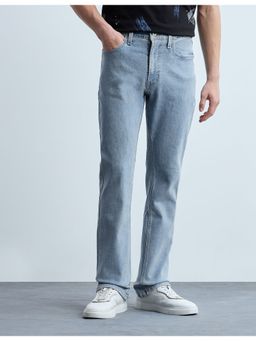 Flying Machine - Men Blue Cotton Solid Slim Fit Jeans