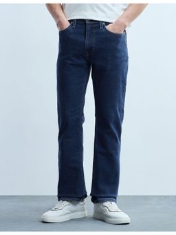 Flying Machine - Men Blue Cotton Solid Boot Cut Jeans