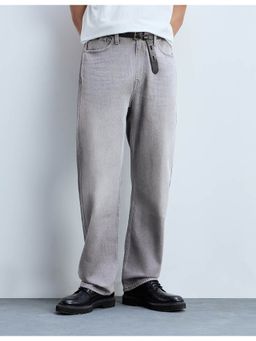 Flying Machine - Men Black Cotton Solid Straight Jeans