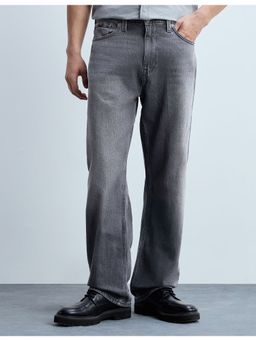 Flying Machine - Men Black Cotton Solid Straight Jeans