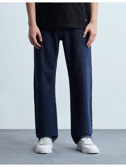 Flying Machine - Men Blue Cotton Solid Straight Jeans