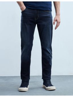 Flying Machine - Men Blue Cotton Solid Slim Jeans