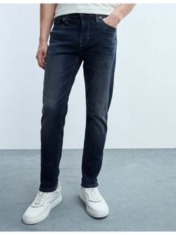Flying Machine - Men Blue Cotton Solid Slim Jeans