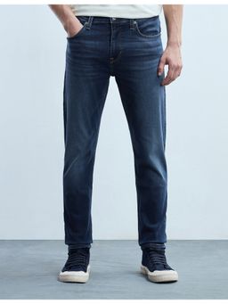 Flying Machine - Men Blue Cotton Solid Slim Jeans