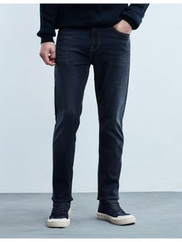 Flying Machine - Men Blue Cotton Solid Slim Jeans
