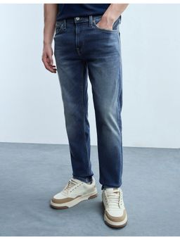 Flying Machine - Men Blue Cotton Solid Slim Jeans