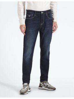 Flying Machine - Men Blue Cotton Solid Slim Jeans