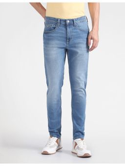 Flying Machine - Men Blue Cotton Solid Slim Jeans