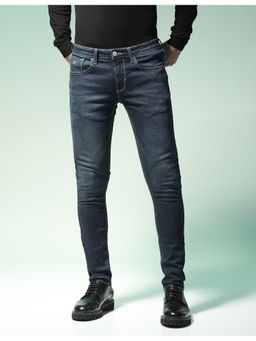 Flying Machine - Men Blue Cotton Solid Skinny Jeans