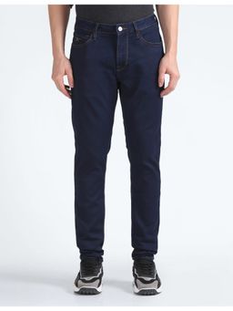 Flying Machine - Men Blue Cotton Solid Straight Jeans