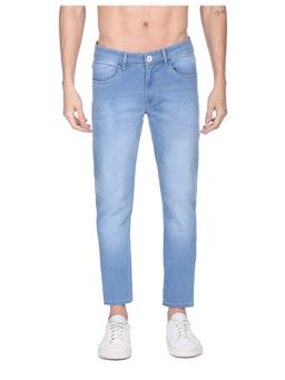 Flying Machine - Men Blue Cotton Solid Slim Jeans