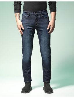 Flying Machine - Men Blue Cotton Solid Slim Jeans