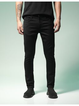 Flying Machine - Men Black Cotton Solid Slim Jeans