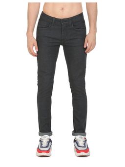 Flying Machine - Men Black Cotton Solid Skinny Jeans
