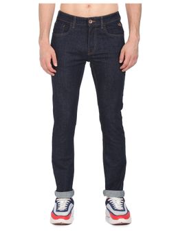Flying Machine - Men Blue Cotton Solid Slim Jeans