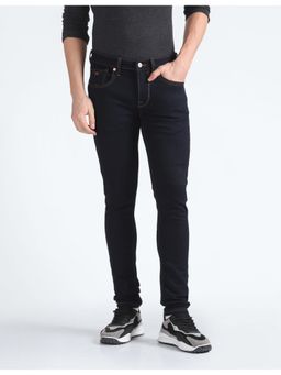 Flying Machine - Men Blue Cotton Solid Skinny Jeans