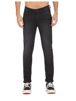Flying Machine - Men Black Cotton Solid Skinny Jeans