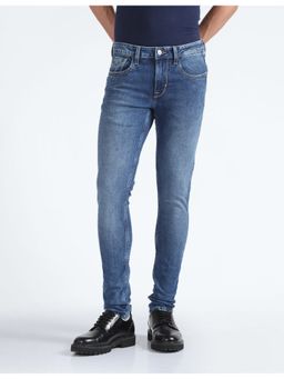 Flying Machine - Men Blue Cotton Solid Skinny Jeans