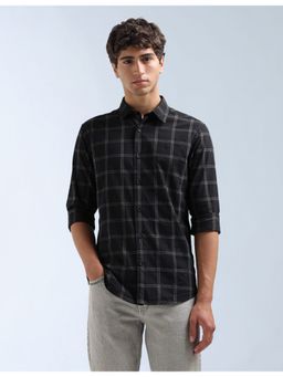 Flying Machine - Black Original Grid Tattersall Checked Shirt