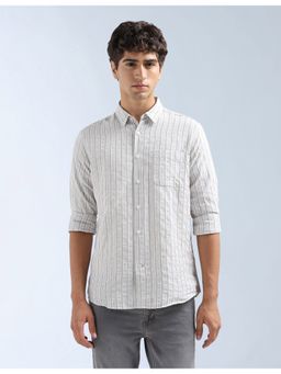 Flying Machine - Grey Original Vertical Striped Shirt
