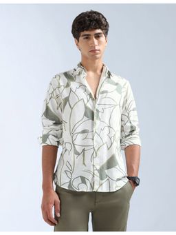 Flying Machine - White All Over Printed Slim Fit Shirt