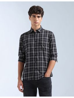 Flying Machine - Black Graph Checked Twill Shirt