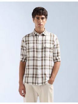 Flying Machine - Off White Original Tartan Checked Shirt